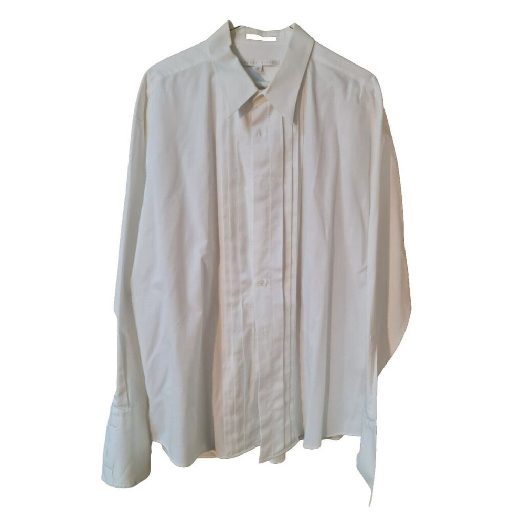Perry Ellis Preferred Collection Cotton Shirt 18/35 Classic Cufflink Sleeves